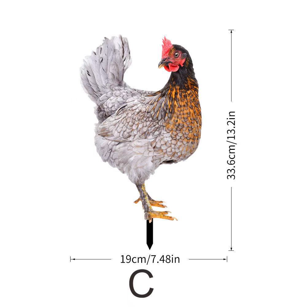 3D Rooster Acrylic Mirror Garden Decoration