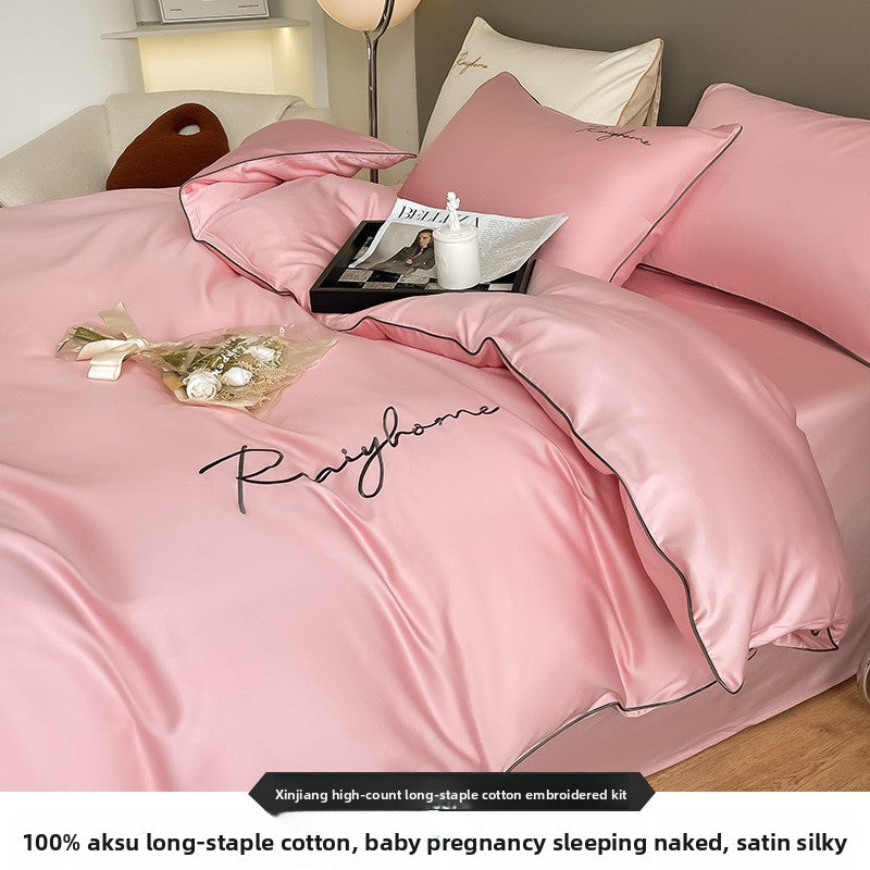 A four-piece set for a long-staple cotton bed